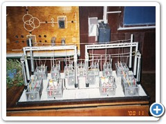 Макет тяговой подстанции переменного тока выполненный учащимися кружка технического творчества специальности «Электроснабжение», 2001 г.